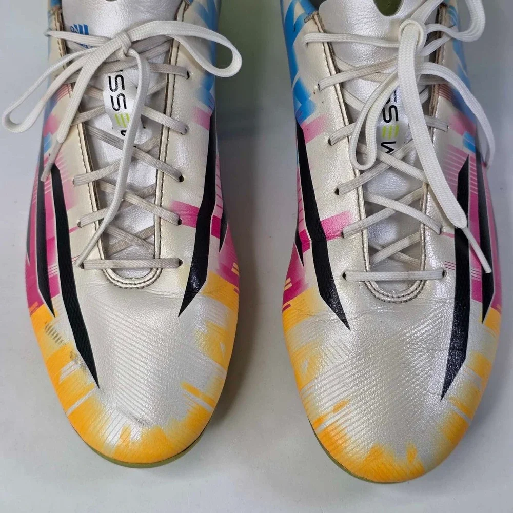 Adidas F50 Adizero Messi FG Soccer Cleats Men's Size 11 Boots White Multi F32729